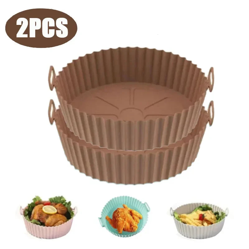 Reusable Air Fryer Silicone Basket – Non-Stick Baking Tray & Oven Safe Cooking Liner